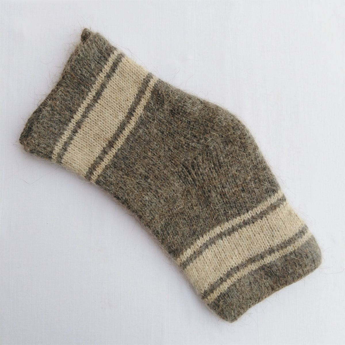 Grey & Cream Wool Knee Warmer