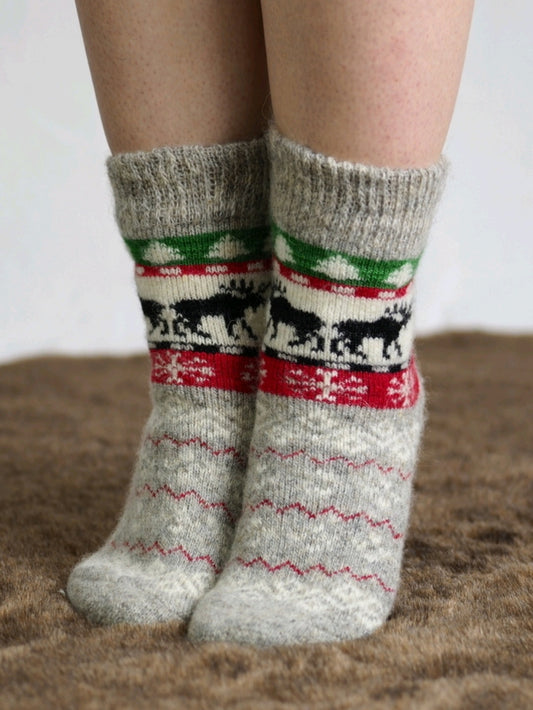 Moose Wool Socks, Grey