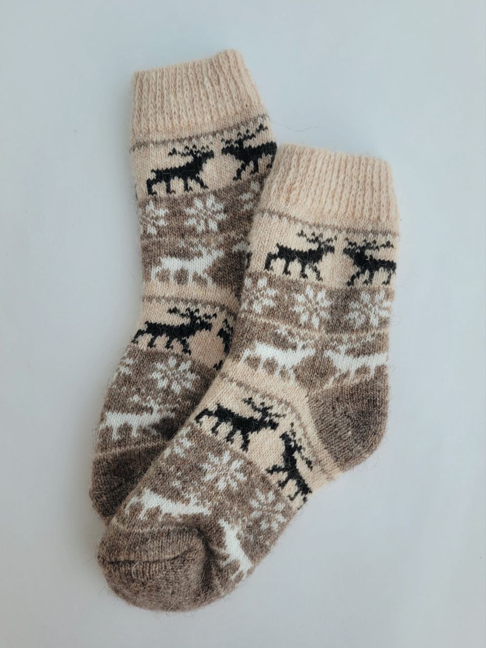 Deer Wool Teen Socks, Beige