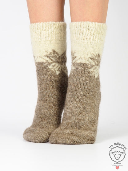 Lily Wool Socks, Beige