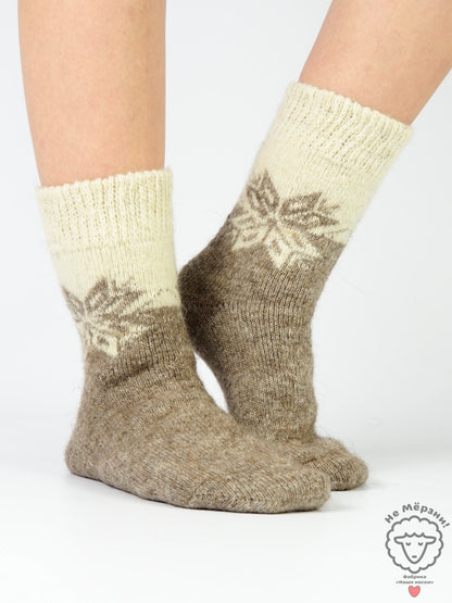 Lily Wool Socks, Beige