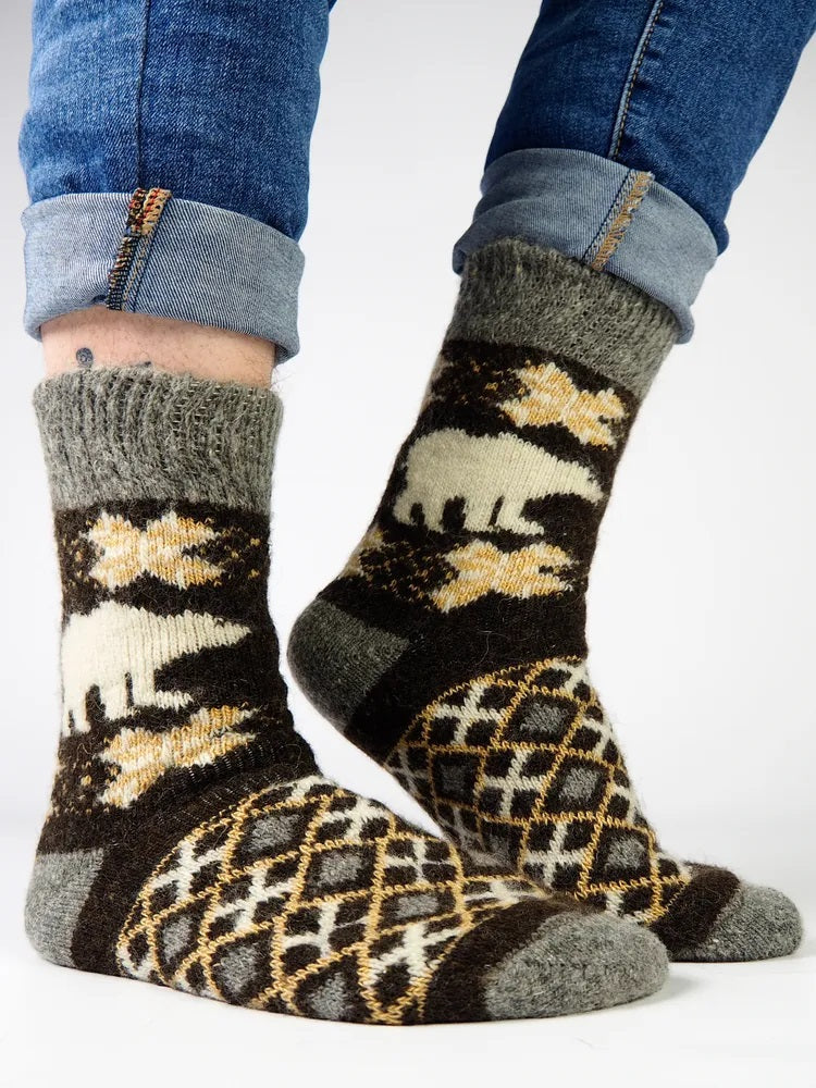 Polar Bear Wool Socks, Black