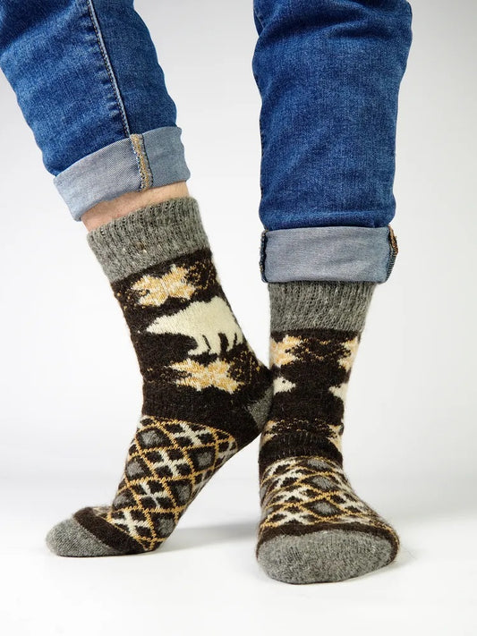 Polar Bear Wool Socks, Black