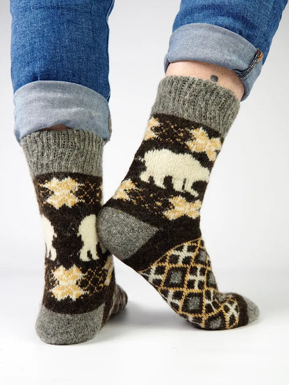 Polar Bear Wool Socks, Black