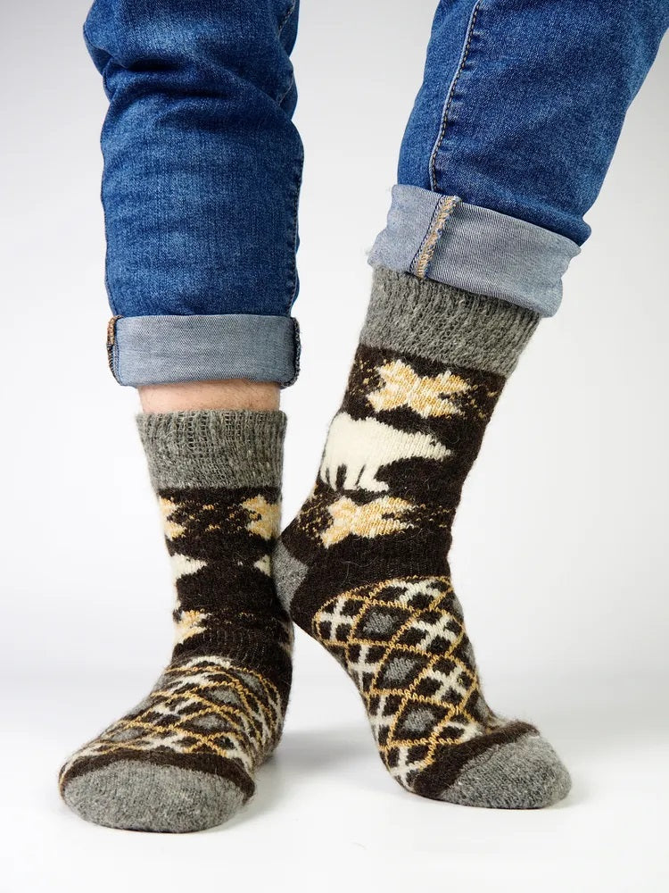 Polar Bear Wool Socks, Black