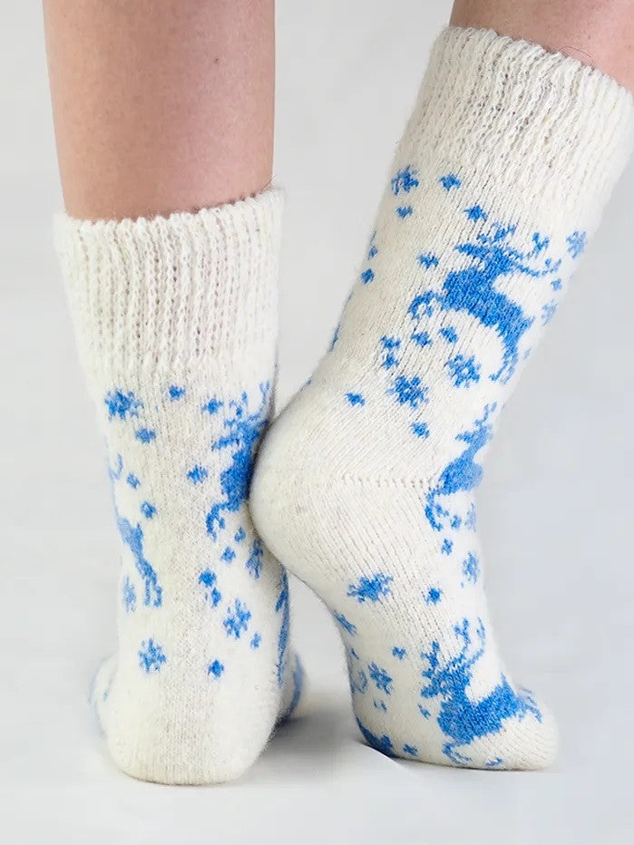 Running Deer Wool Socks, Cream