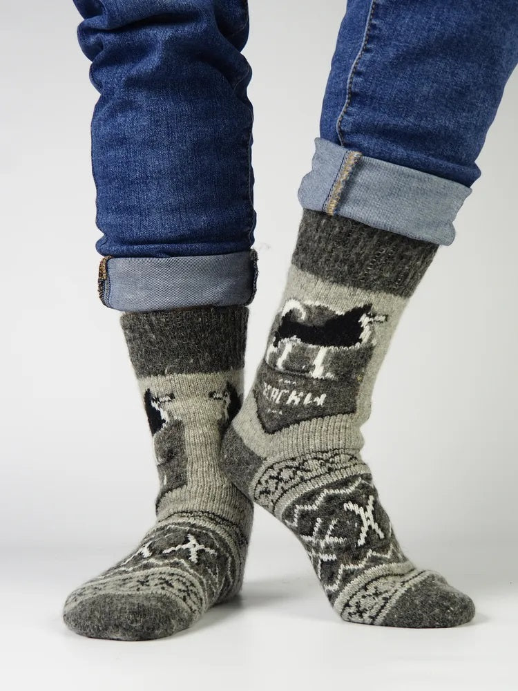 Husky Wool Socks, Grey