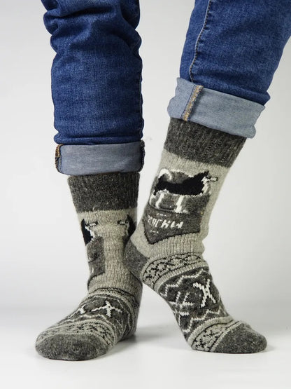 Husky Wool Socks, Grey
