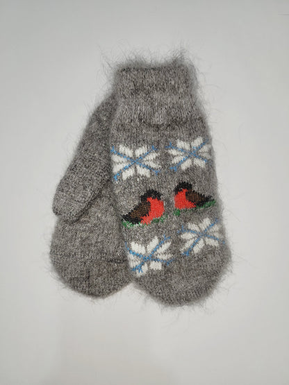 Bullfinch Wool Mittens, Grey