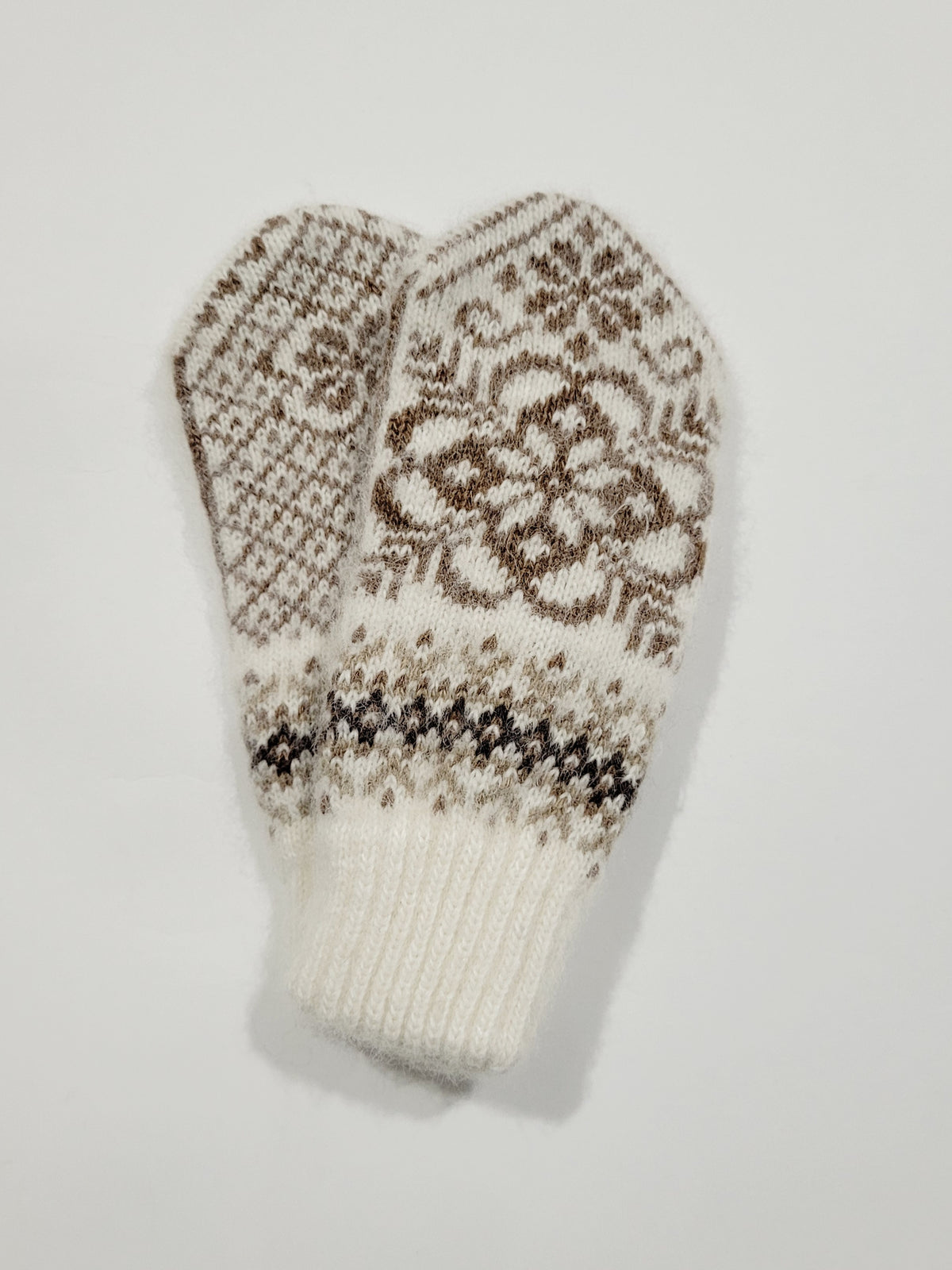 Assorted White Wool Mittens