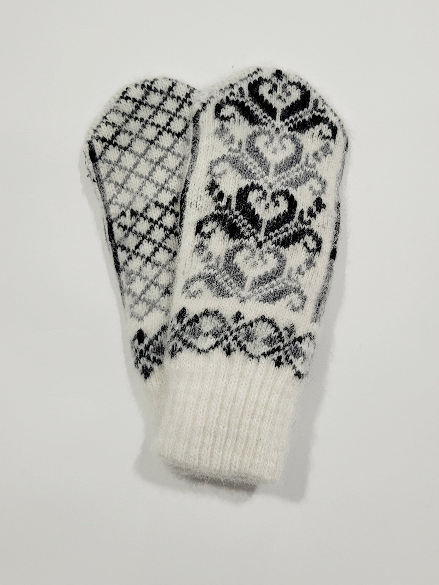 Assorted White Wool Mittens