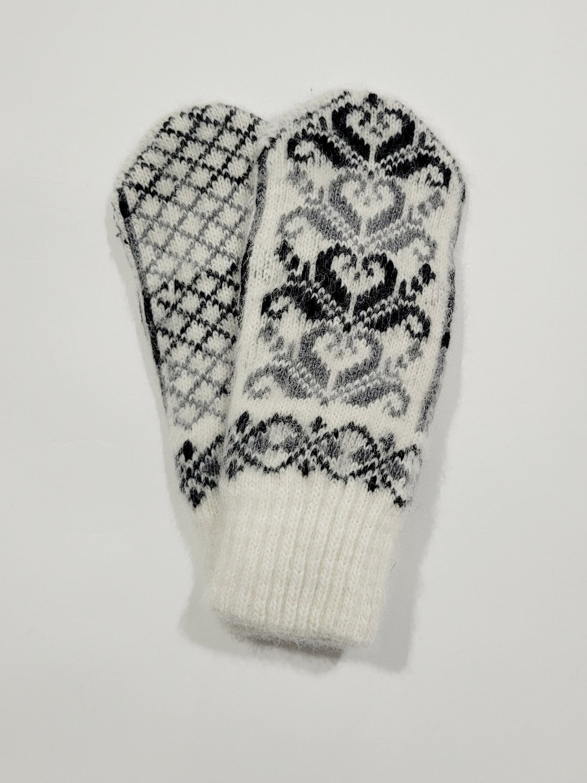 Assorted White Wool Mittens