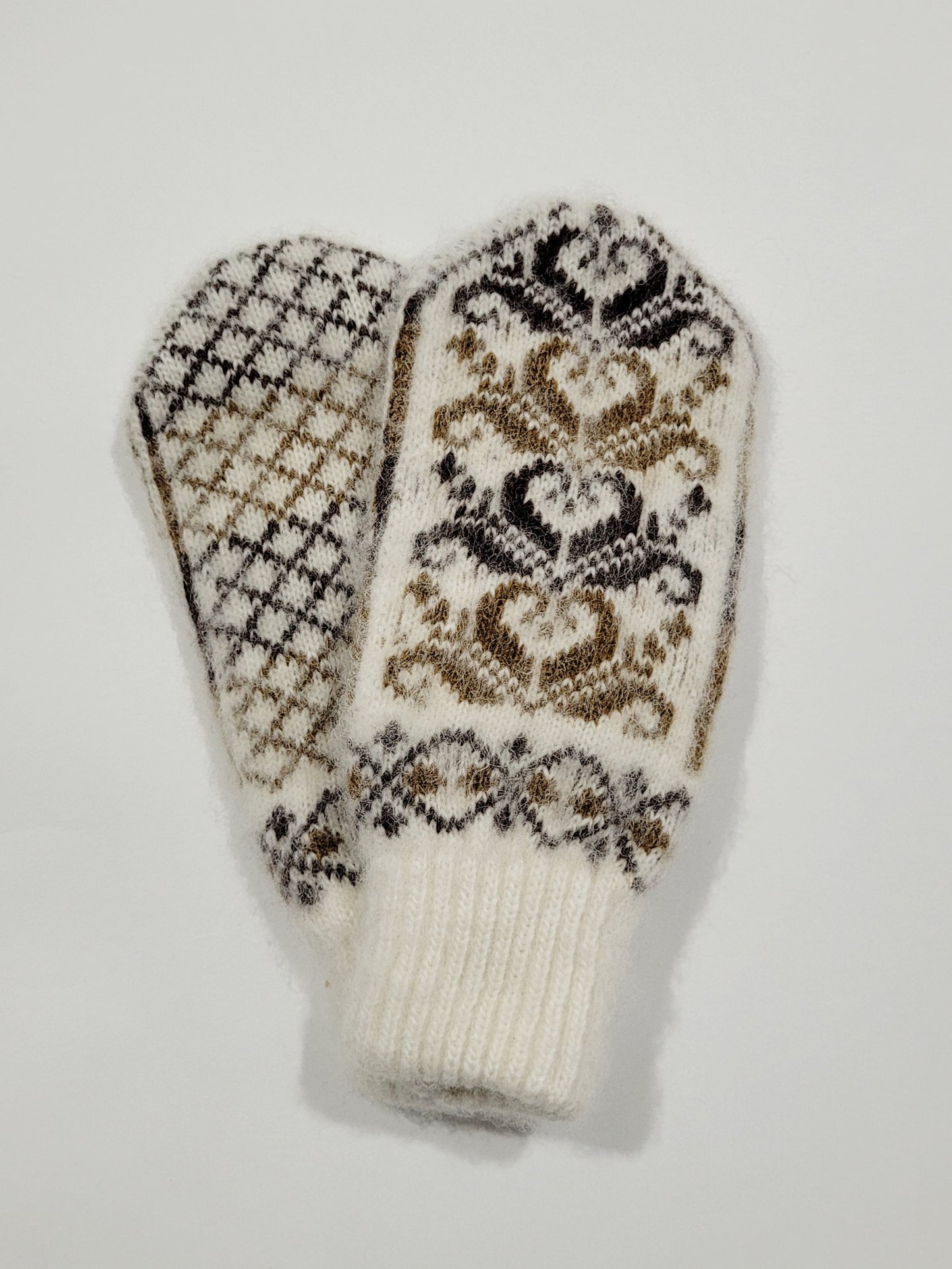 Assorted White Wool Mittens