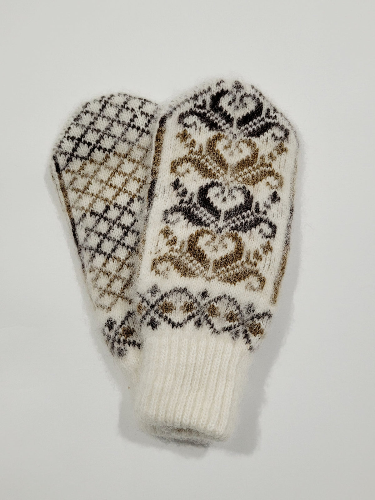Assorted White Wool Mittens