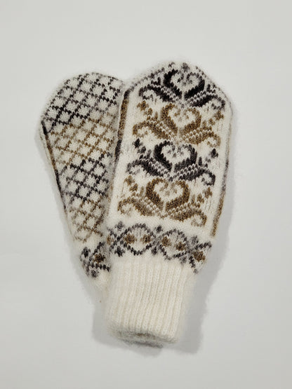 Assorted White Wool Mittens