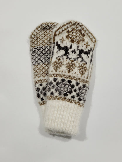 Assorted White Wool Mittens