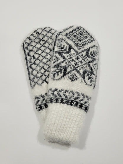 Assorted White Wool Mittens