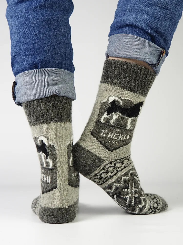 Husky Wool Socks, Grey
