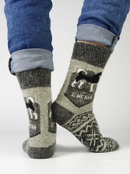 Husky Wool Socks, Grey