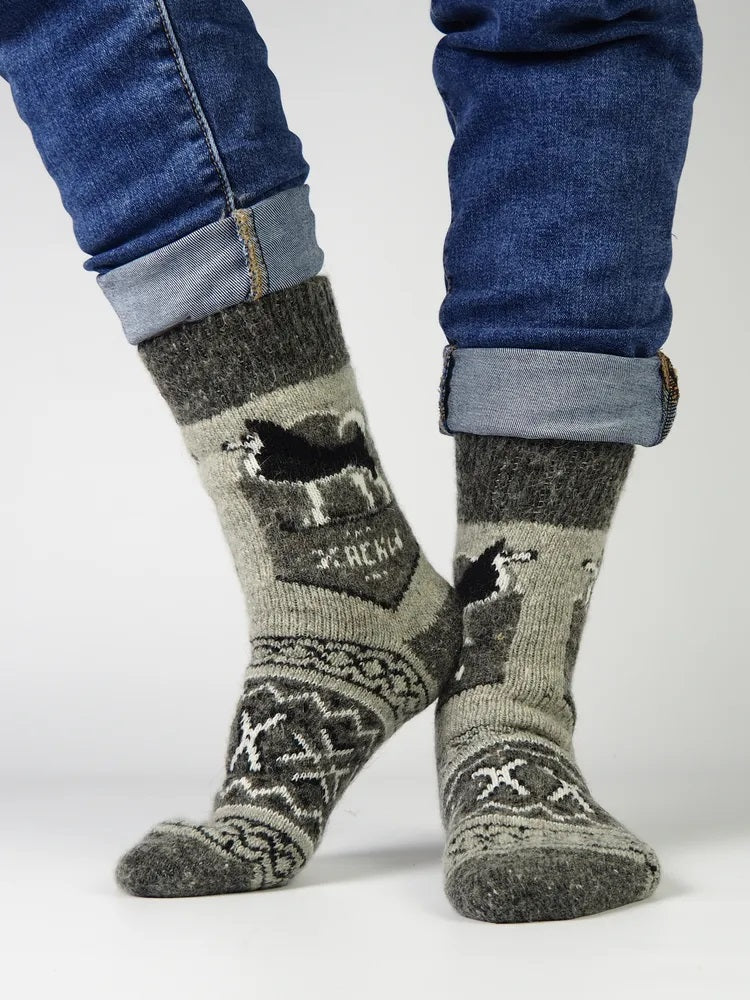 Husky Wool Socks, Grey