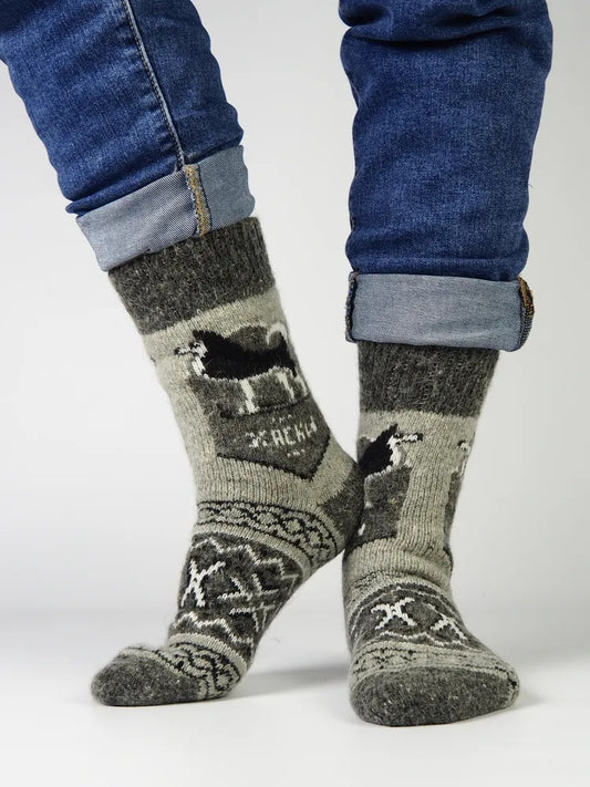 Husky Wool Socks, Grey