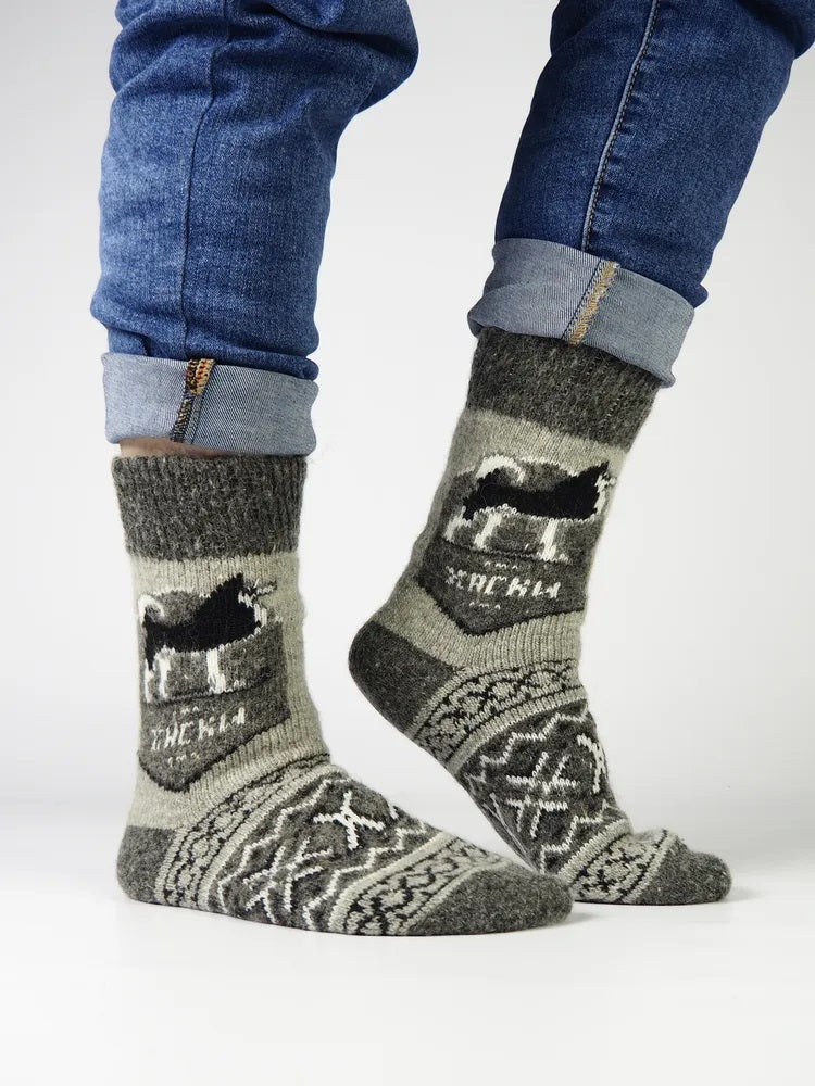 Husky Wool Socks, Grey