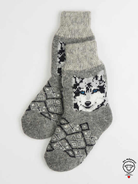 Wolf Teen Wool Socks