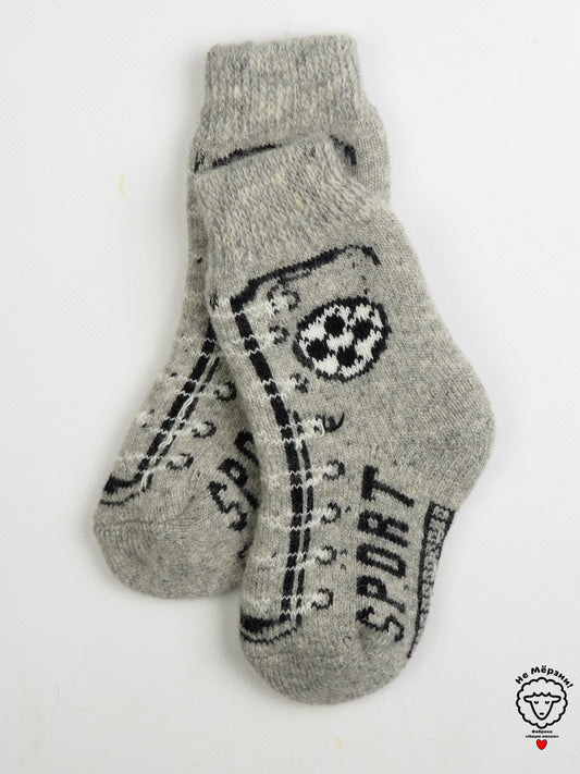 Sport Grey Teen Wool Socks