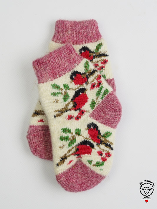 Bullfinch Toddler Wool Socks, Pink
