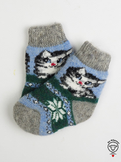 Rabbit Toddler Wool Socks, Blue