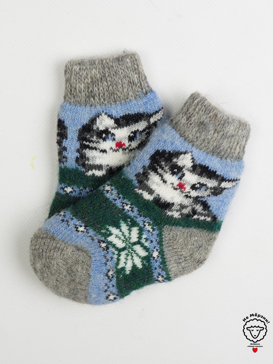 Rabbit Toddler Wool Socks, Blue