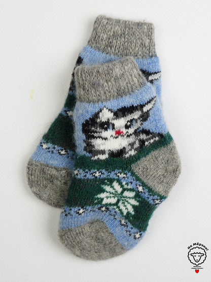 Rabbit Toddler Wool Socks, Blue