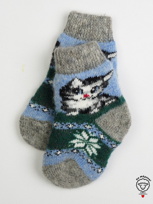 Rabbit Toddler Wool Socks, Blue