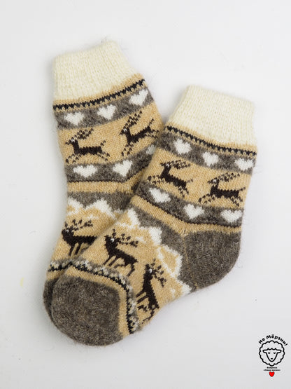 Deer & Snowflake Kids' Wool Socks