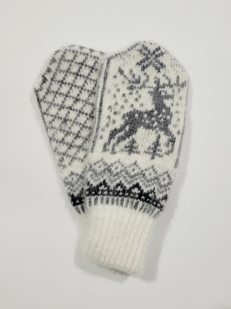 Assorted White Wool Mittens