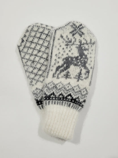 Assorted White Wool Mittens