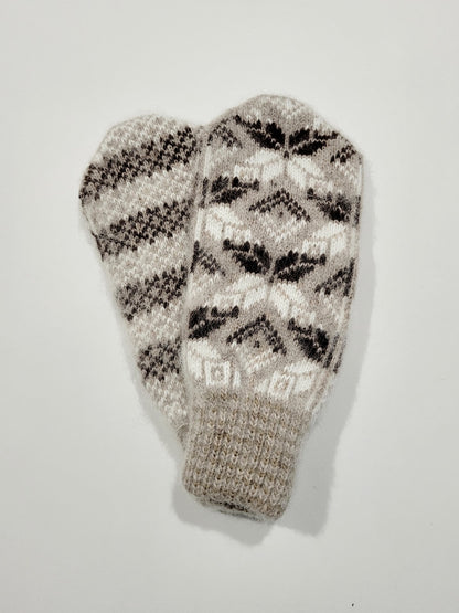 Deer Wool Mittens, Beige