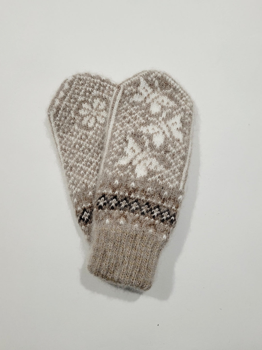 Deer Wool Mittens, Beige