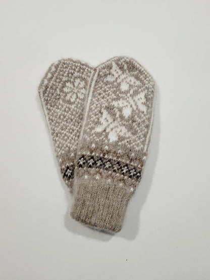 Deer Wool Mittens, Beige