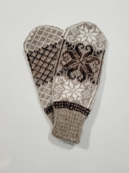 Deer Wool Mittens, Beige