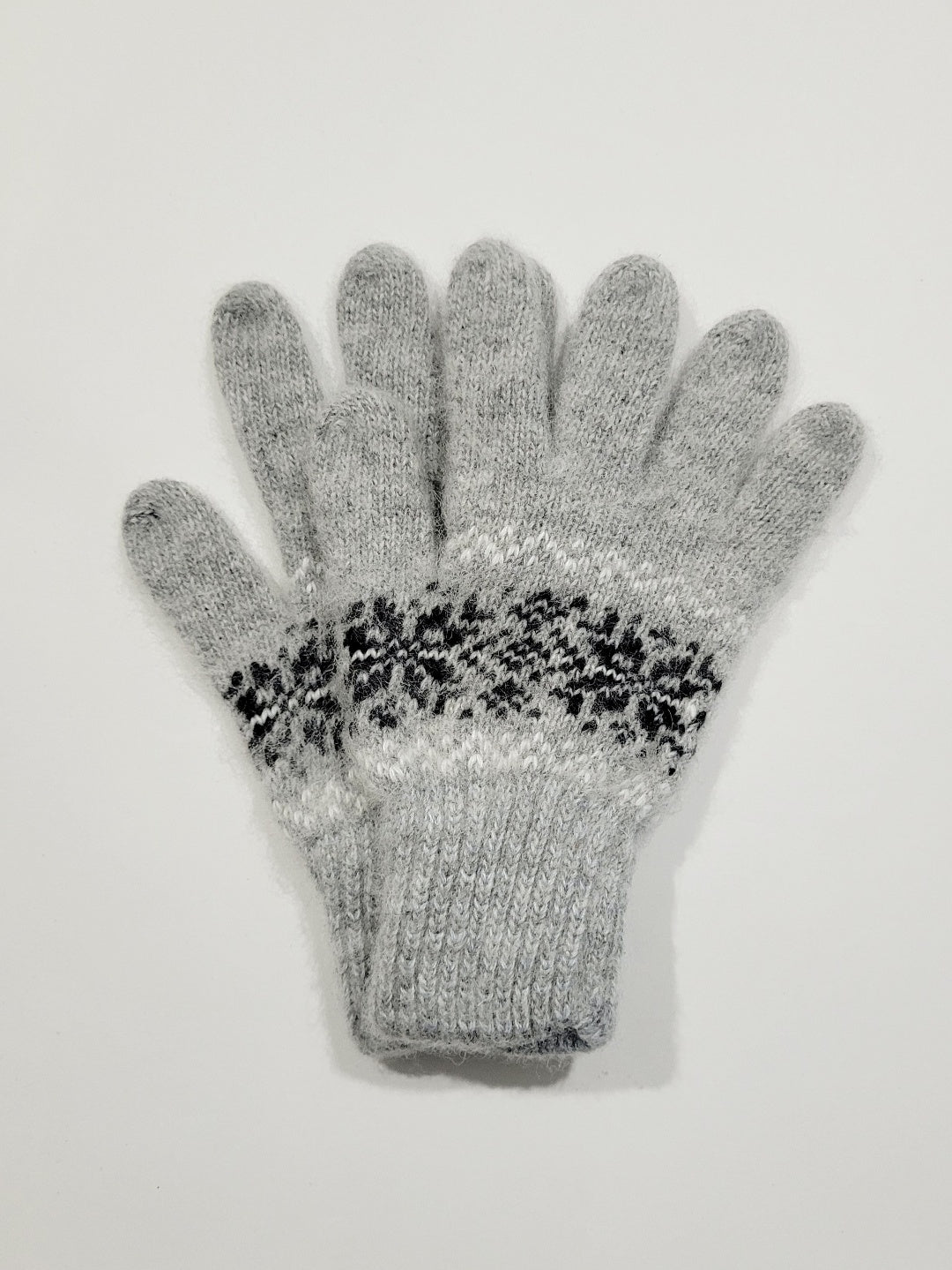 Diamond Wool Gloves, Grey
