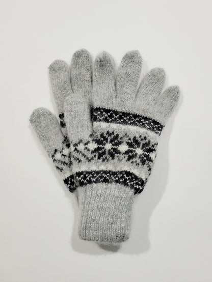 Diamond Wool Gloves, Grey