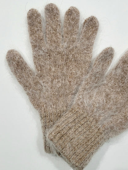 Goat Wool Gloves, Beige