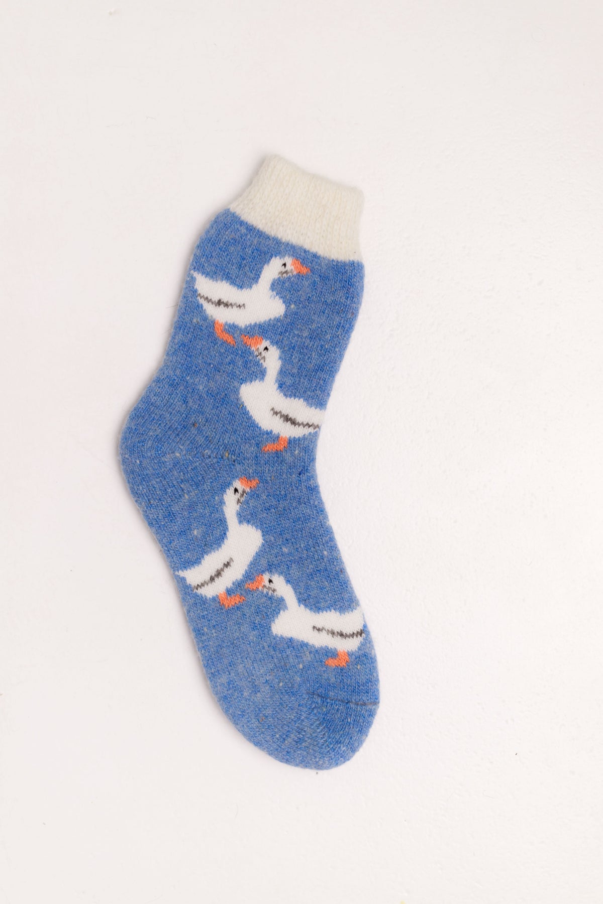 Geese Wool Socks, Blue