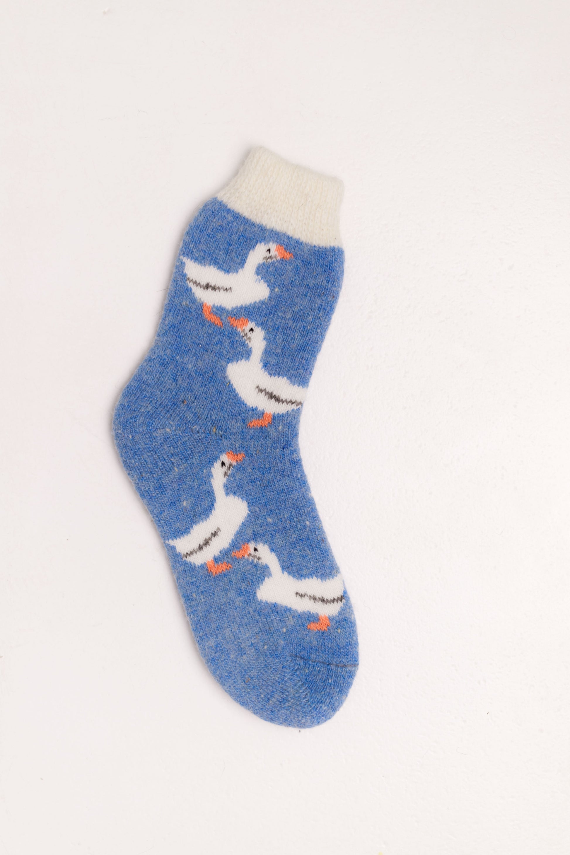 Geese Wool Socks, Blue