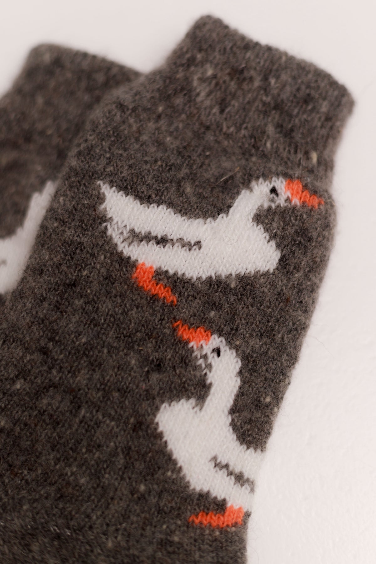 Geese Wool Socks, Dark Grey