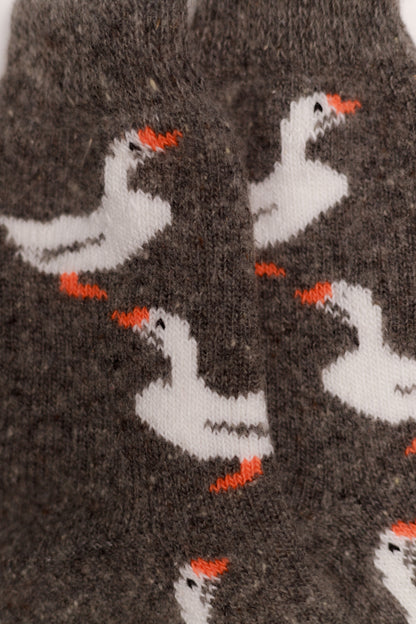 Geese Wool Socks, Dark Grey