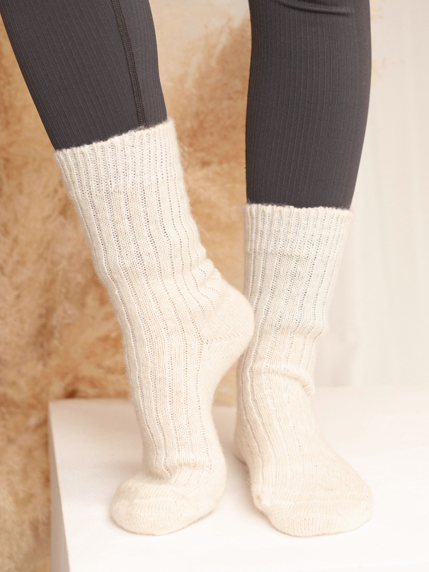 Aurora Wool Socks, White