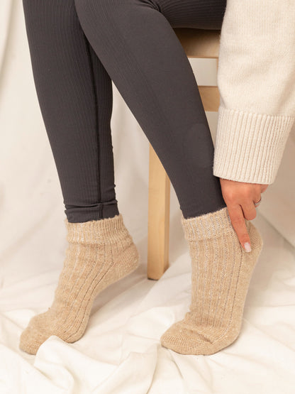 Aurora Wool Footies, Beige