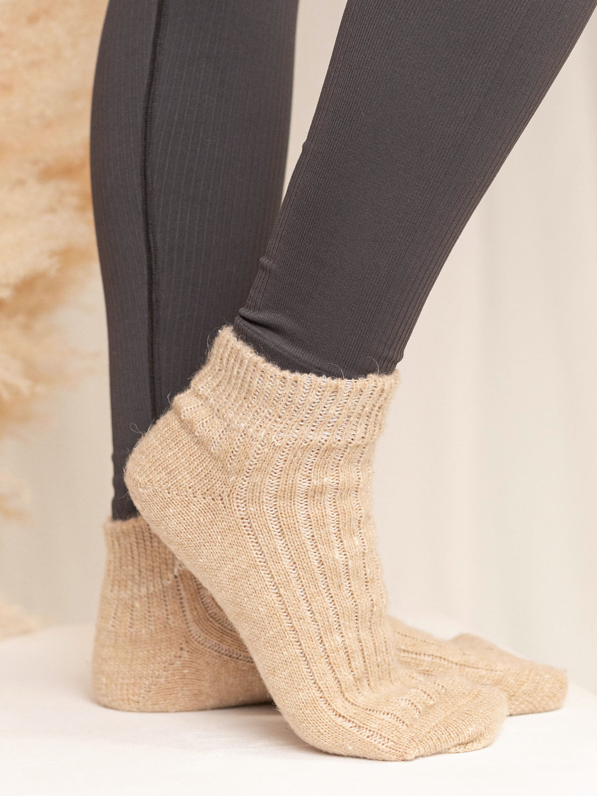 Aurora Wool Footies, Beige